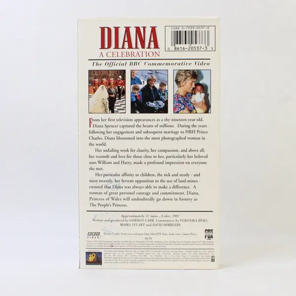 Diana: A Celebration (VHS, 1997) - Collectible Princess Diana Tribute Tape