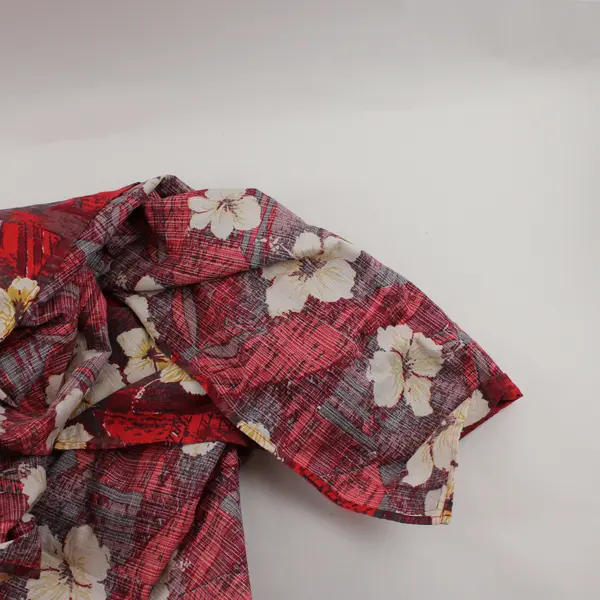 Patagonia Red With White Hibiscus Pattern Rectangular Tablecloth 41.5" x 58"