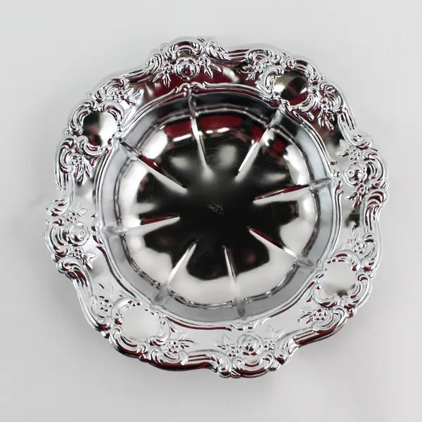 Vintage Elegant Chrome Serving Dish 7.5"