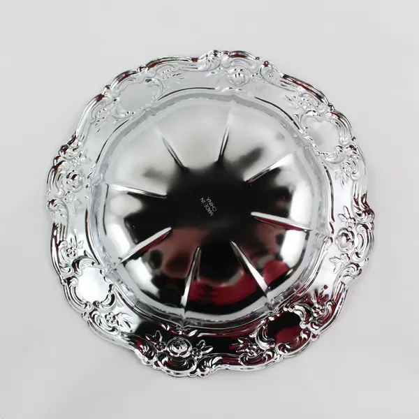 Vintage Elegant Chrome Serving Dish 7.5"