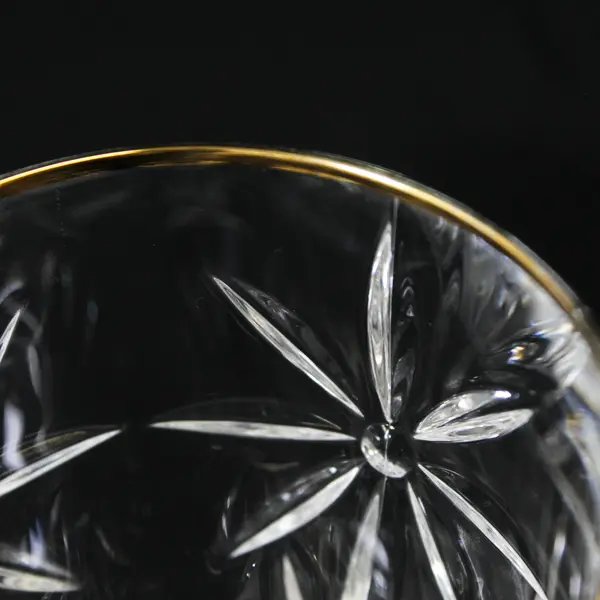 Lot of 3 Avon Crystal Golden Accent Goblets Made in France 7 1/2" 