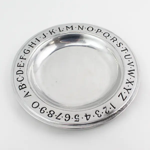 VTG RWP Wilton Pewter ABC 123 Plate 9"