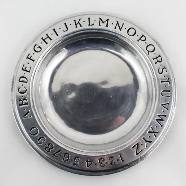 VTG RWP Wilton Pewter ABC 123 Plate 9"