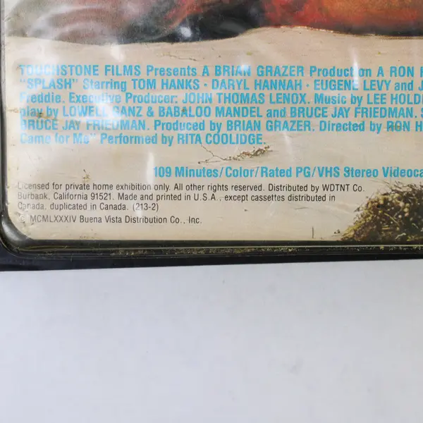 Splash (1984) VHS Tom Hanks Daryl Hannah Eugene Levy PG - Untested