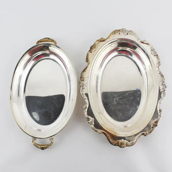 Vintage Wallace Silverplate Covered Ornate Oval Dish with Lid 12" FLAWED