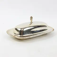 Unmarked Vintage Silverplate Covered Butter Dish