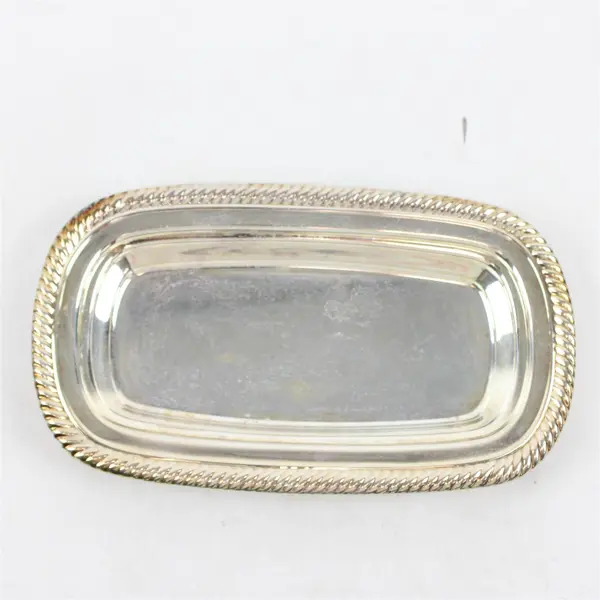 Unmarked Vintage Silverplate Covered Butter Dish