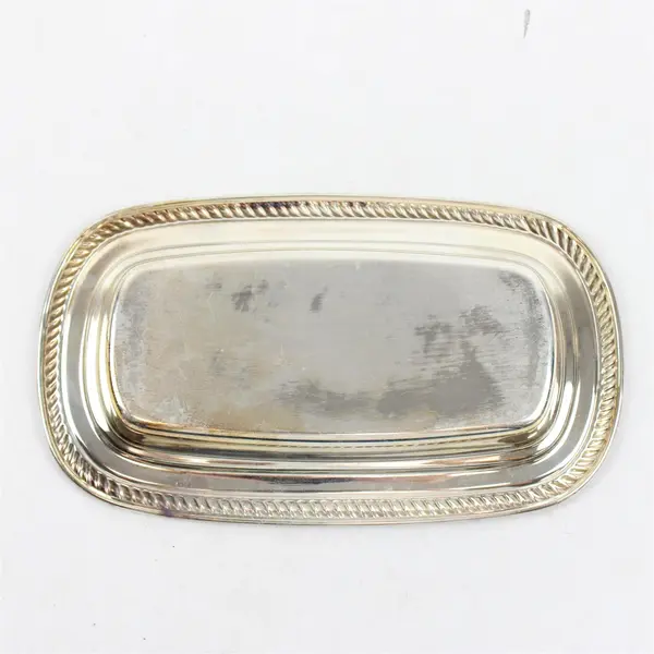 Unmarked Vintage Silverplate Covered Butter Dish