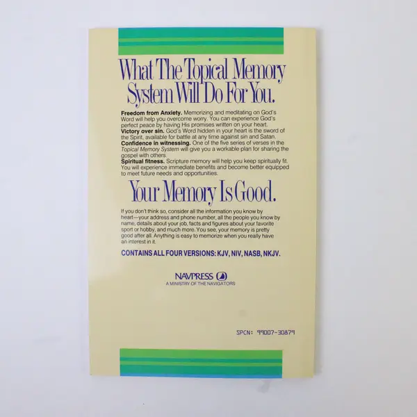 Topical Memory System Package: Hide God's Word in Your Heart Paperback