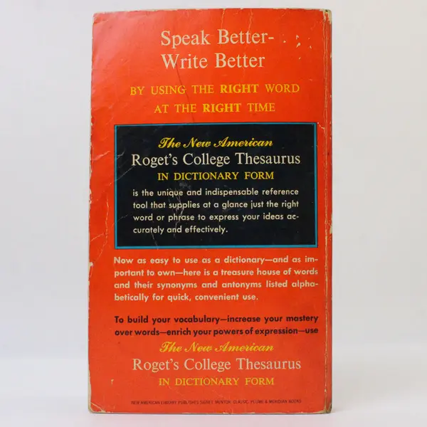 The New American Roget's College Thesaurus in Dictionary Form 1962 