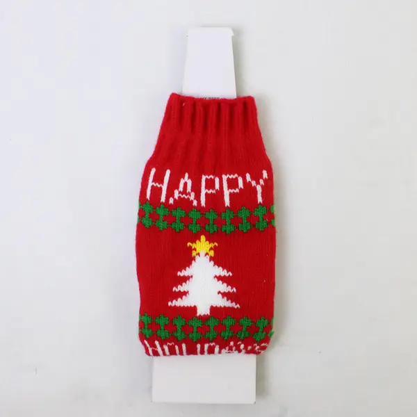 Uncle Bob's Red "Happy Holiday" Christmas Tree Ugly Beer Knit Sweater