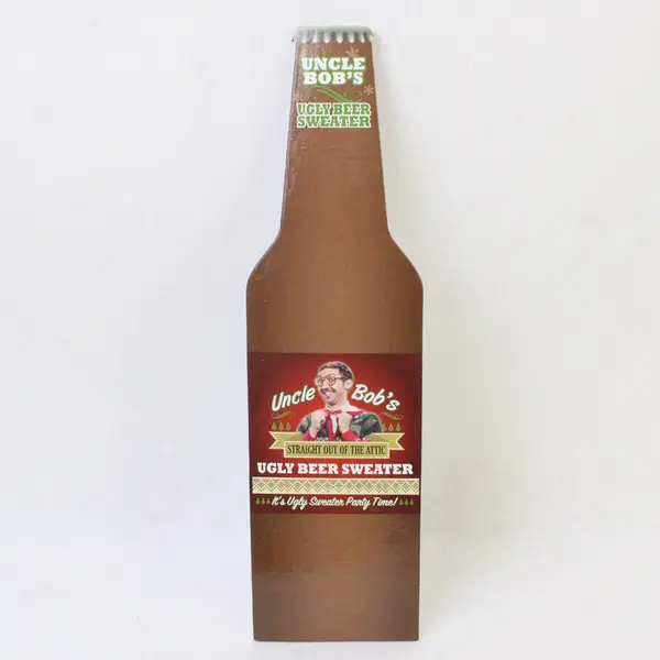 Uncle Bob's Red "Happy Holiday" Christmas Tree Ugly Beer Knit Sweater