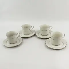 Set of 4 Royal Majestic D'OR  8404 Fine China Footed Teacup And Saucer Sets