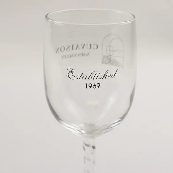 Cuvaison Napa Valley Established 1969 Clear Glass Stemmed Wine Glass 8" Tall
