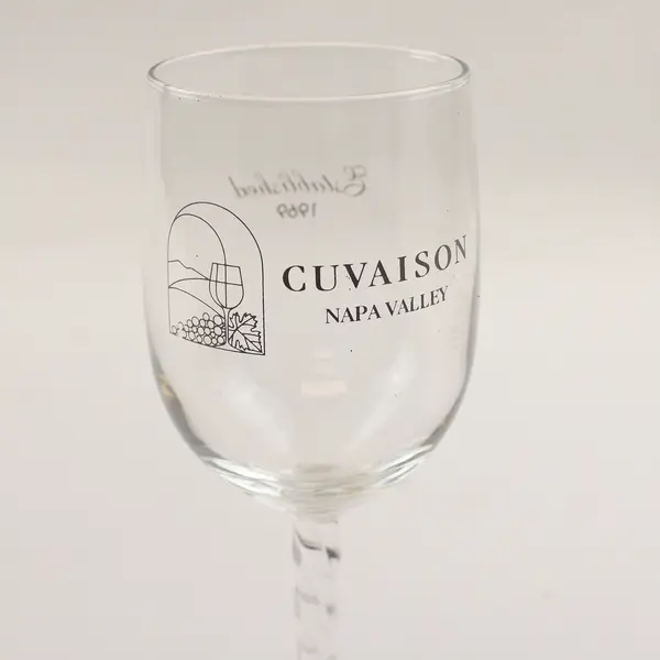 Cuvaison Napa Valley Established 1969 Clear Glass Stemmed Wine Glass 8" Tall