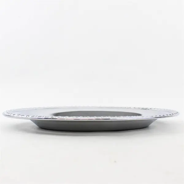 Vintage Ornate Chrome Oval Serving Tray 11.5"