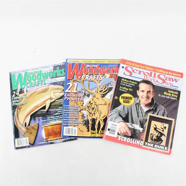 Lot of 3 Woodworking Magazines – Scroll Saw Work Shop & Creative Woodworks