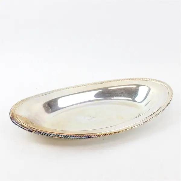 Vintage WM Rogers Oval Silverplate Serving Tray 12-1/4" FLAWED