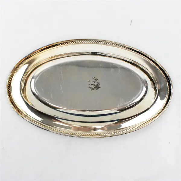 Vintage WM Rogers Oval Silverplate Serving Tray 12-1/4" FLAWED