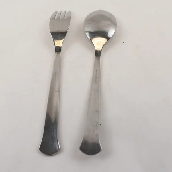 Lot of 2 WMF Cromargan Baby/Youth Flatware Animal Theme Fork & Teaspoon Good