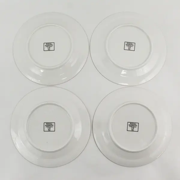Set of 4 Royal Majestic D'Or 8404 Fine China 7.5 in. Salad Plates