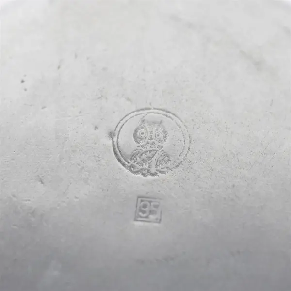 Vintage Pewter Porringer 5" Owl Backstamp