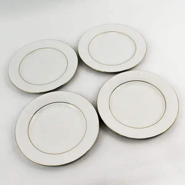 Set of 4 Classic Gold 218 Fine China Salad Plates 7.5"