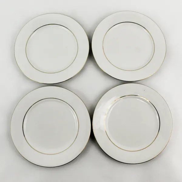 Set of 4 Classic Gold 218 Fine China Salad Plates 7.5"
