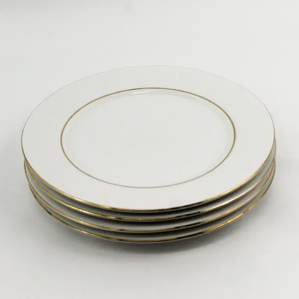 Set of 4 Classic Gold 218 Fine China Salad Plates 7.5"