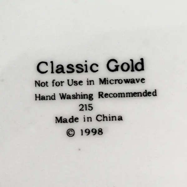 Set of 4 Classic Gold 218 Fine China Salad Plates 7.5"