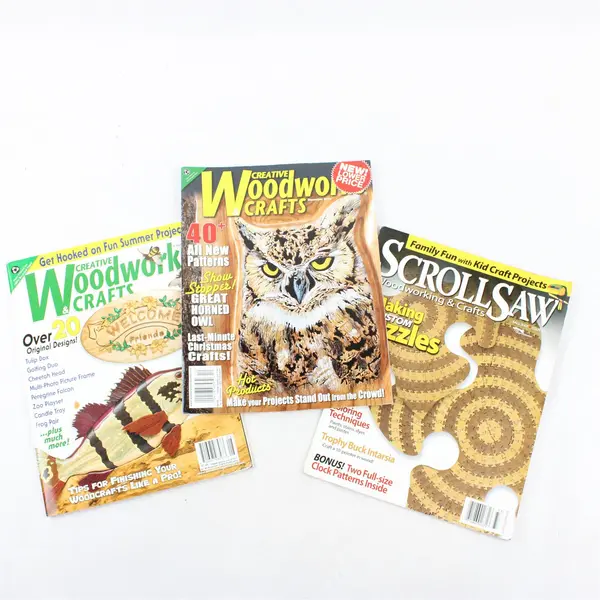 Lot of 3 Woodworking Magazines - Creative Woodworks 2011/2012; Scroll Saw 2007