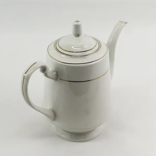 Royal Majestic D'OR Fine China Teapot White With Gold Trim 8404
