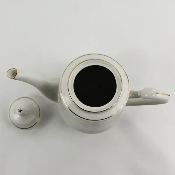 Royal Majestic D'OR Fine China Teapot White With Gold Trim 8404