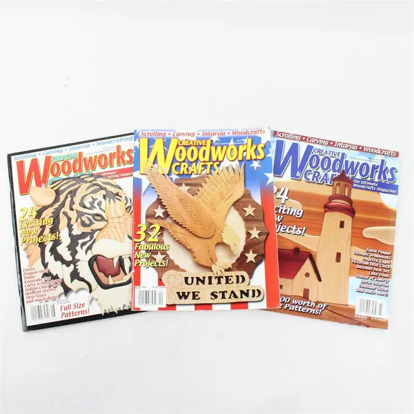 Lot of 3 Creative Woodworks & Crafts Magazines 2002 Aug Apr Mar