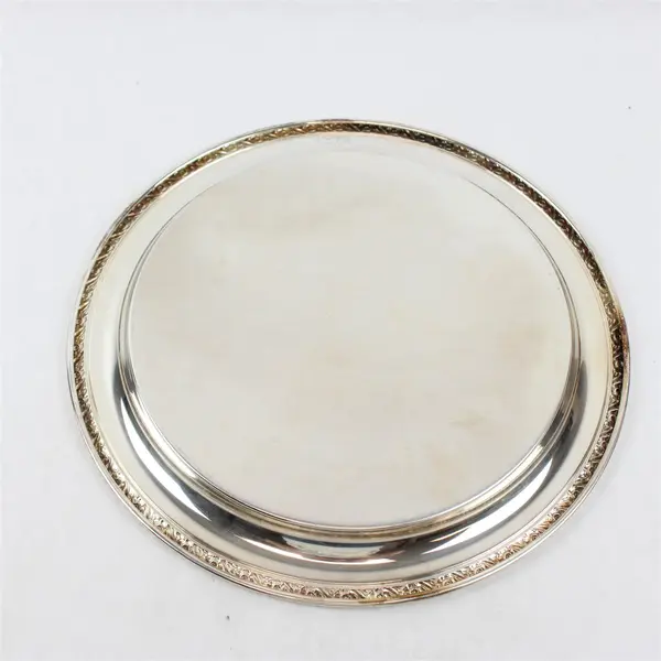 Oneida Silver Plated Engraved Round Platter 12"