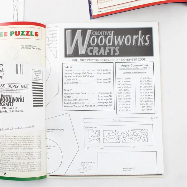 Lot of 3 Woodworking Mags: Scroll Saw Work Shop 2005 & Creative Woodworks 2002