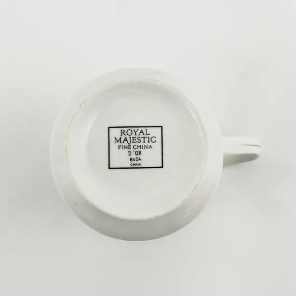 Royal Majestic Fine China D'OR 8404 Pattern Creamer White w/ Gold Trim