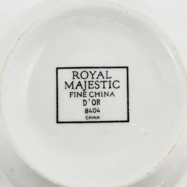 Royal Majestic Fine China D'OR 8404 Pattern Creamer White w/ Gold Trim