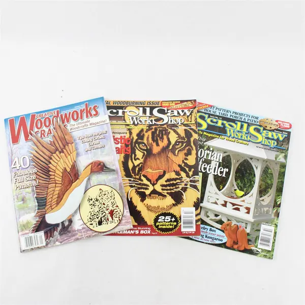 Lot of 3 Woodworking Magazines: Scroll Saw Workshop & Creative Woodworks