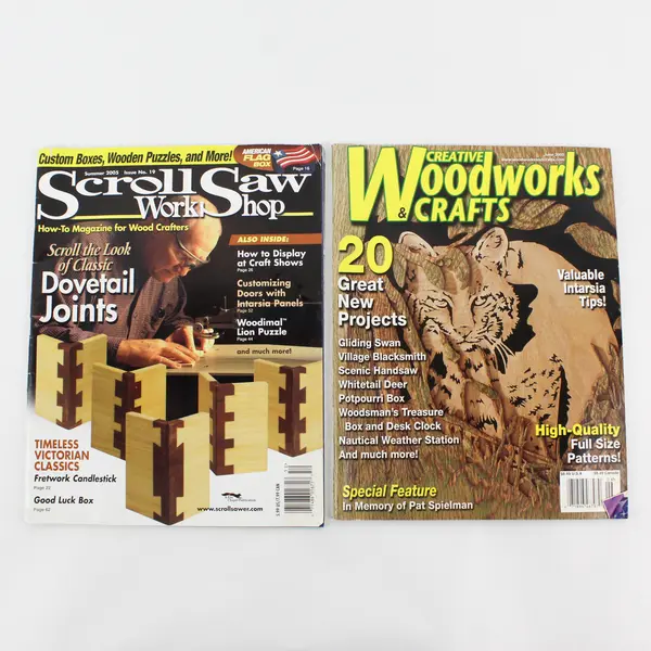 Lot of 2 Woodworking Magazines - Creative Woodworks & Crafts; Scroll Saw (2005)