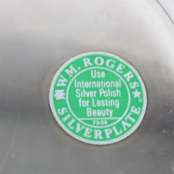 WM Rogers Round Engraved Silverplate Platter 10"