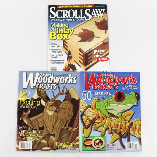 Lot of 3 Woodworking Magazines - Creative Woodworks & Scroll Saw 2006