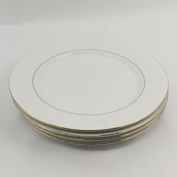 Set of 4 Classic Gold 215 Fine China D'OR Pattern Dinner Plates 10.5"