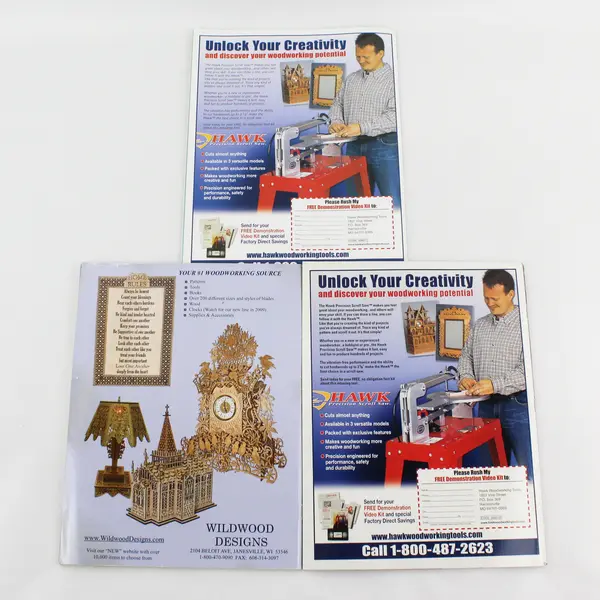 Lot of 3 Woodworking Magazines: Creative Woodworks & Scroll Saw