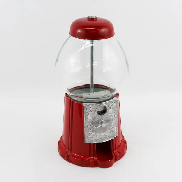 Vintage Red Cast Iron Vending Gumball Candy Machine 15"