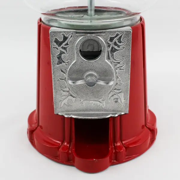Vintage Red Cast Iron Vending Gumball Candy Machine 15"
