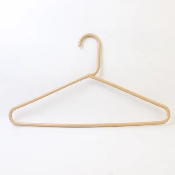 Lot of 10 Beige and Yellow Plastic Clothes Hangers