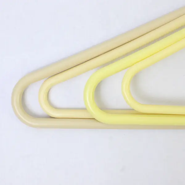 Mixed Lot of 10 Beige and Yellow Plastic Clothes Hangers