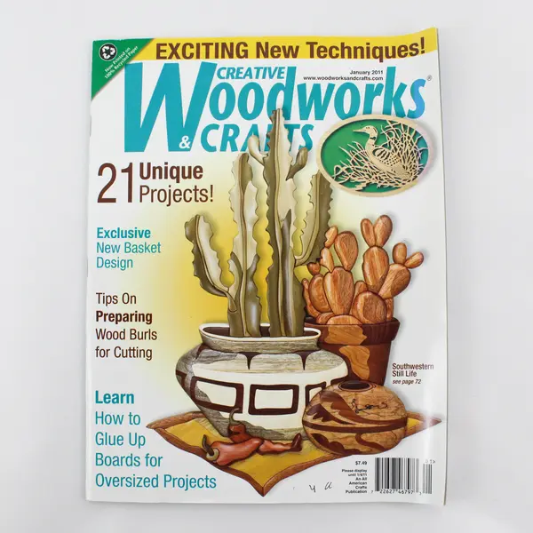 Lot of 3 Woodworking Magazines - Scroll Saw, Creative Woodworks, Fine