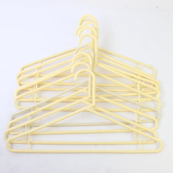 Lot of 10 Butter Yellow Plastic Clothes Hangers